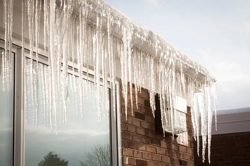 Icicles on roof